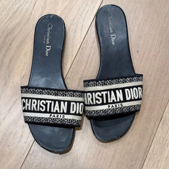 Dior | Shoes | Dior Black And Cream Sandals | Poshmark display picture 3